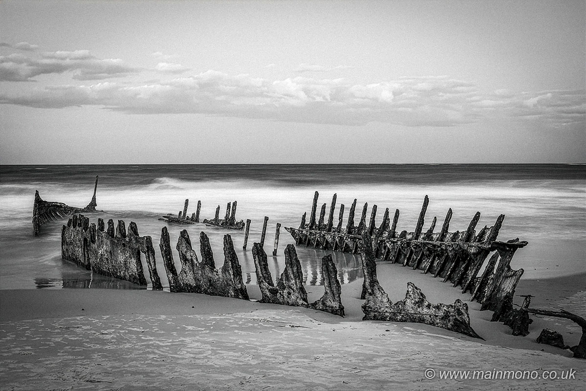 Wreck of the 'SS Dicky' on Dicky Beach, Caloundra, Queensland